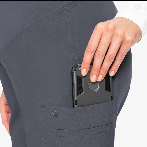 Med Couture Plus + One Women's Pewter Maturity Scrub Pants Size XS 4 Way Stretch - Picture 3 of 16